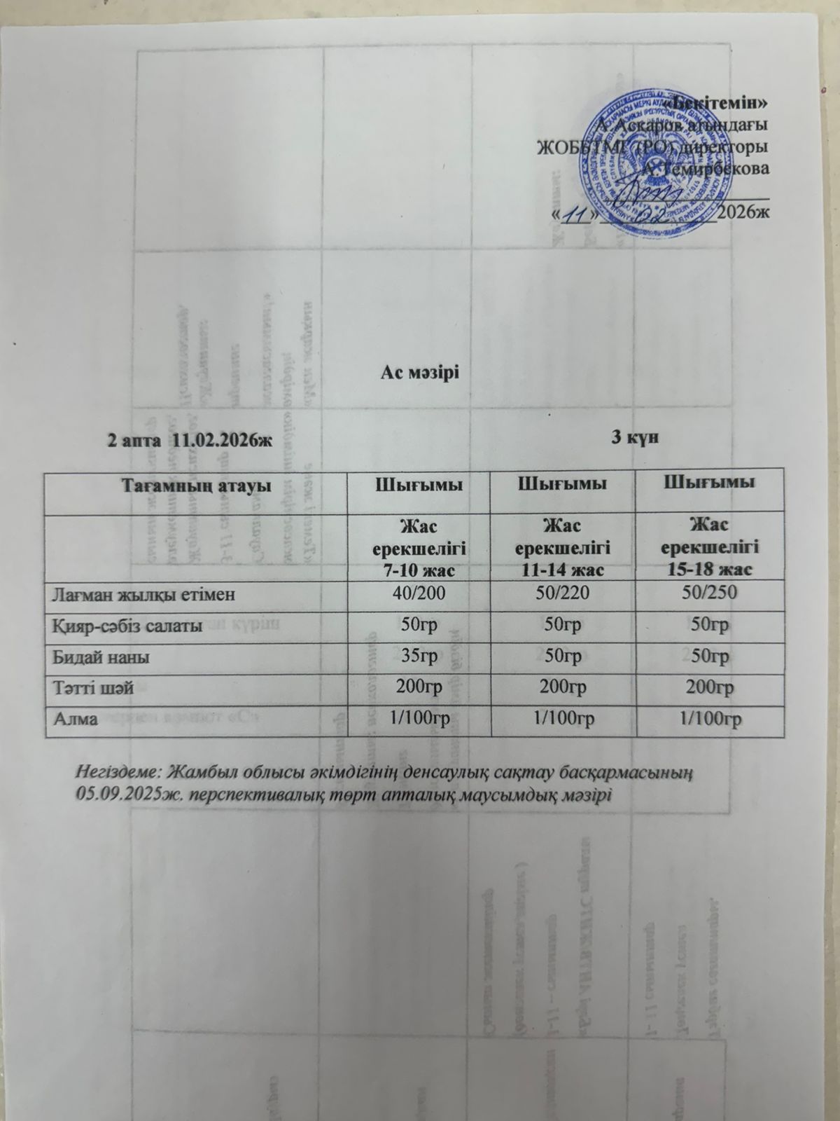ас мәзірі