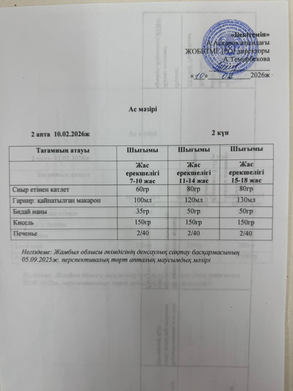 ас мәзірі