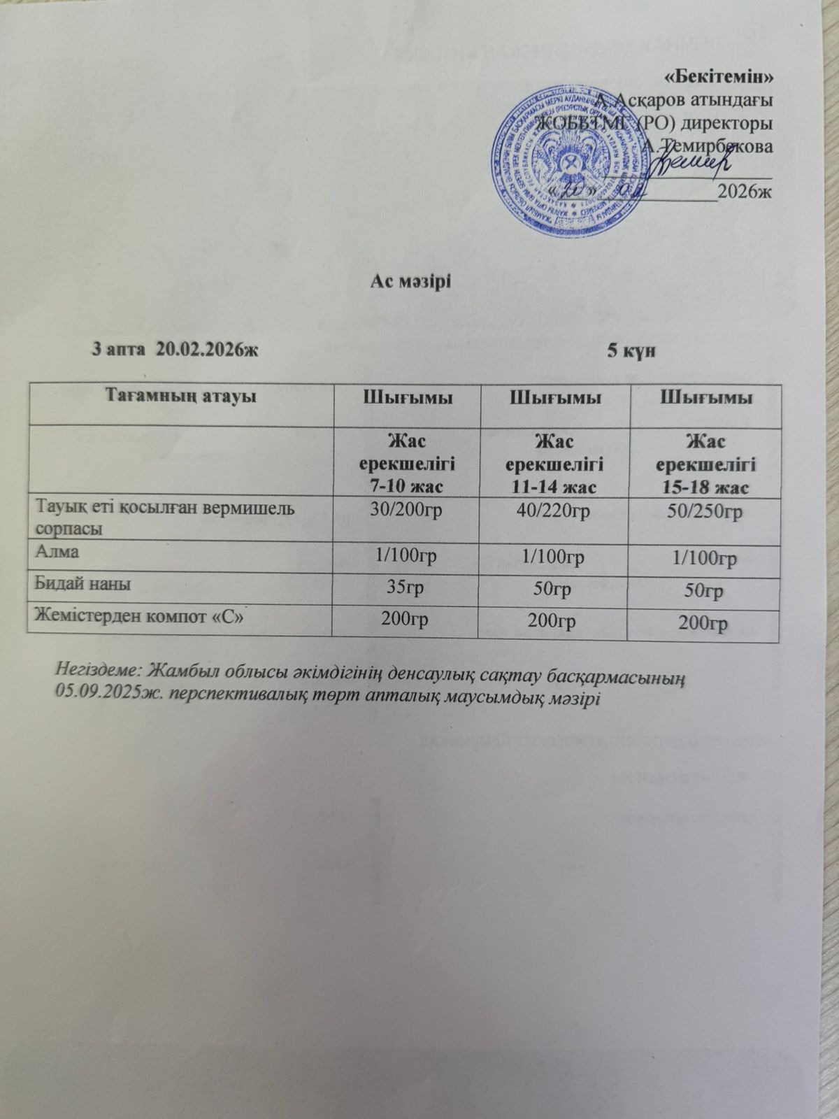 ас мәзірі
