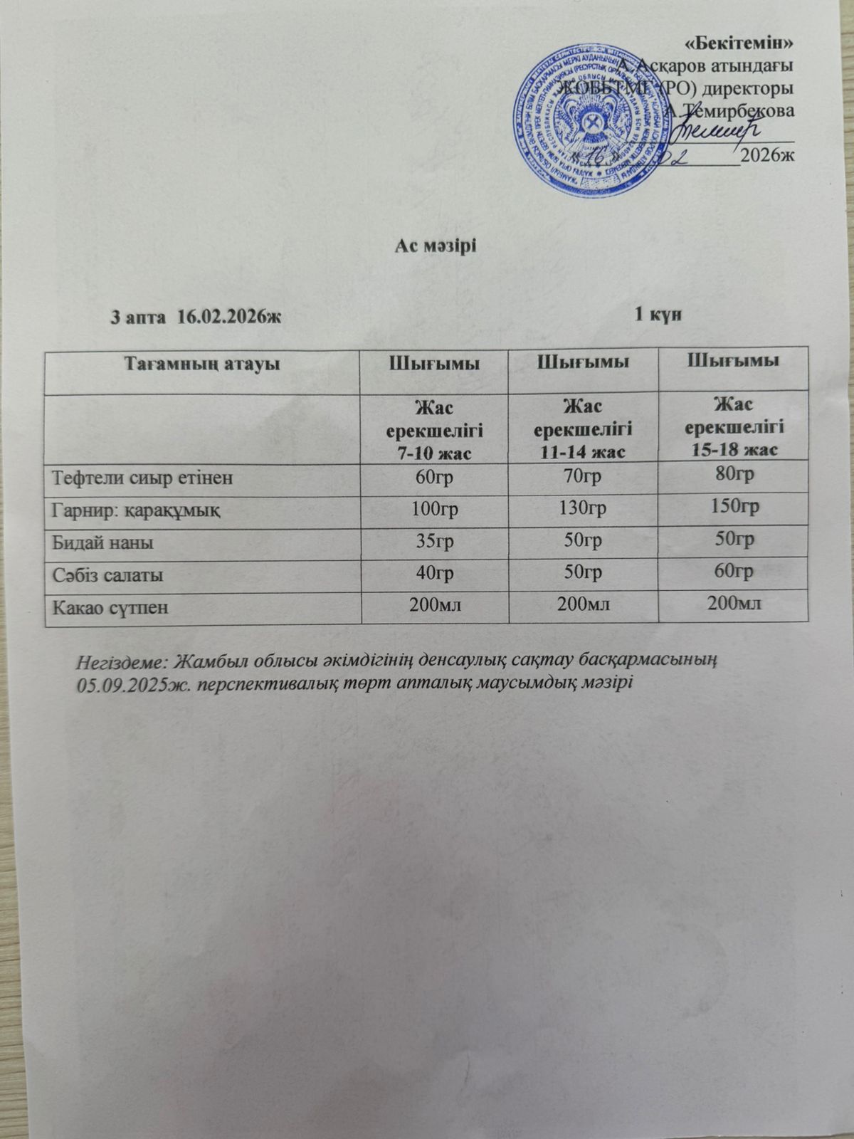 ас мәзірі