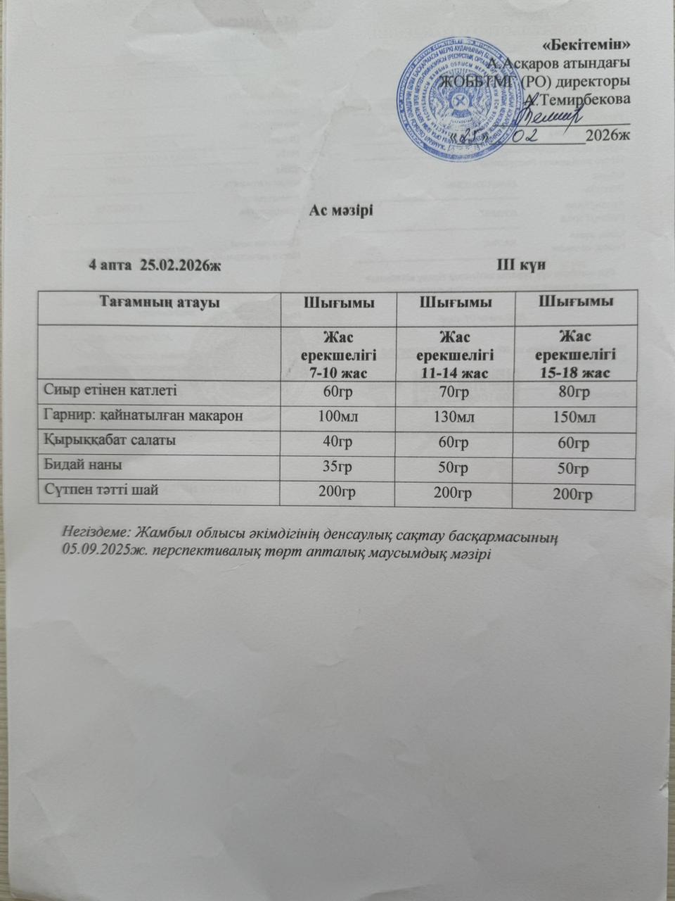 ас мәзірі