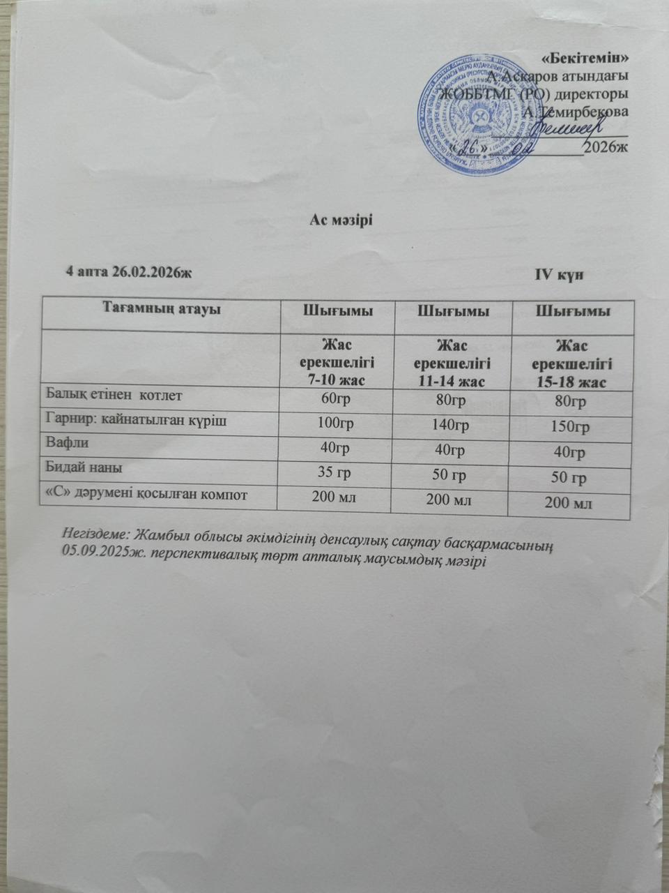 ас мәзірі