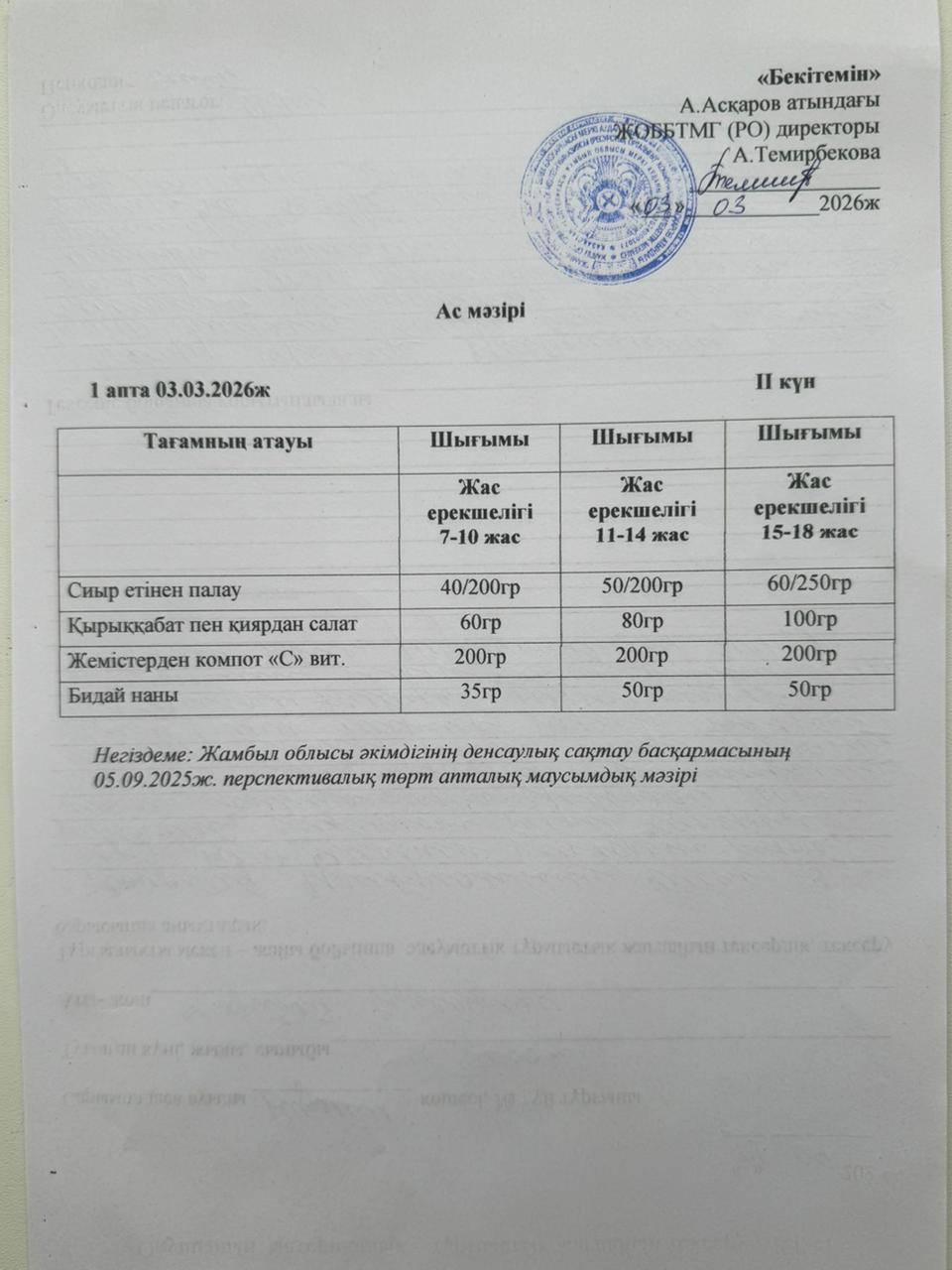 Ас мәзірі
