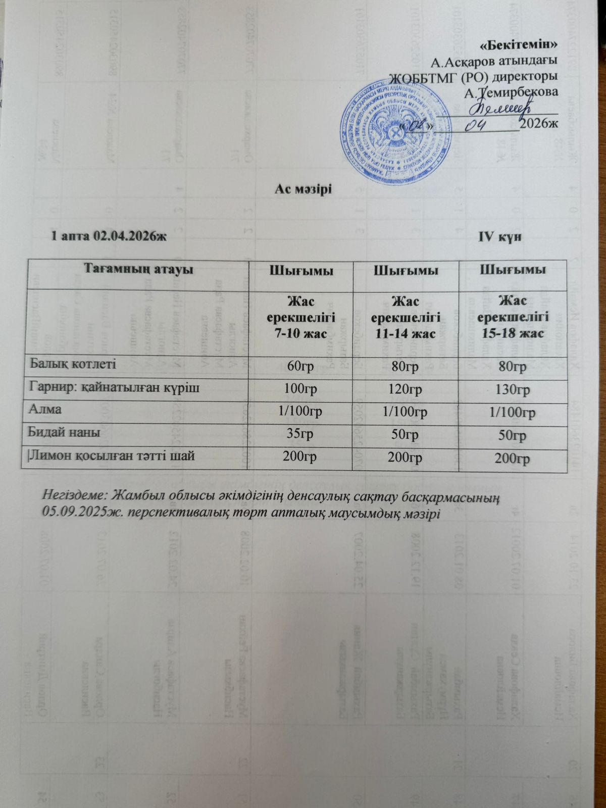 ас мәзірі