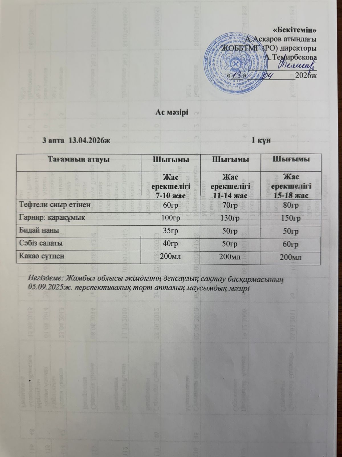 ас мәзірі