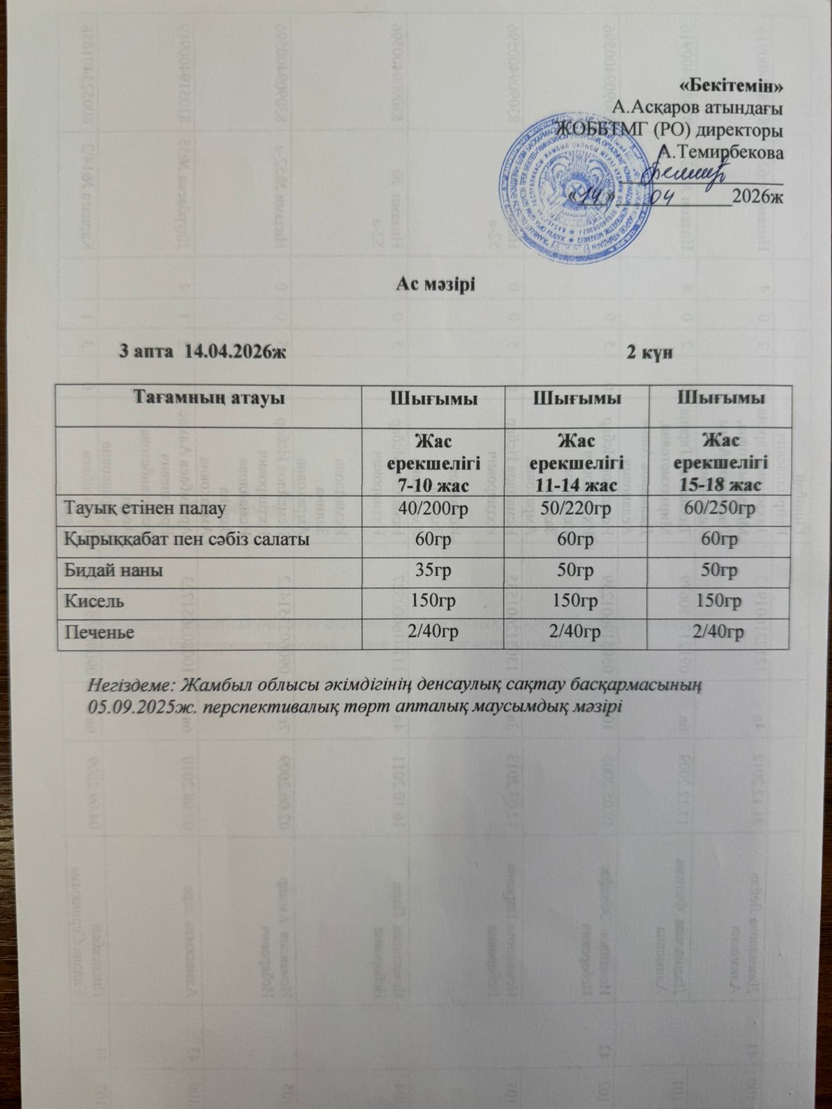 ас мәзірі