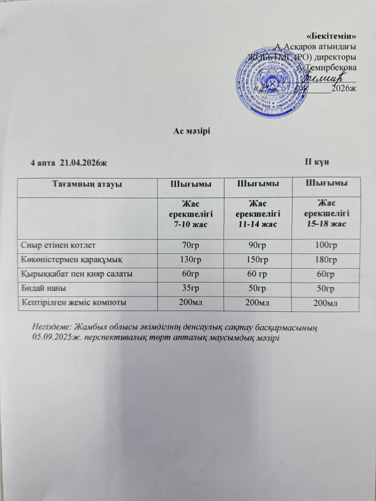 ас мәзірі