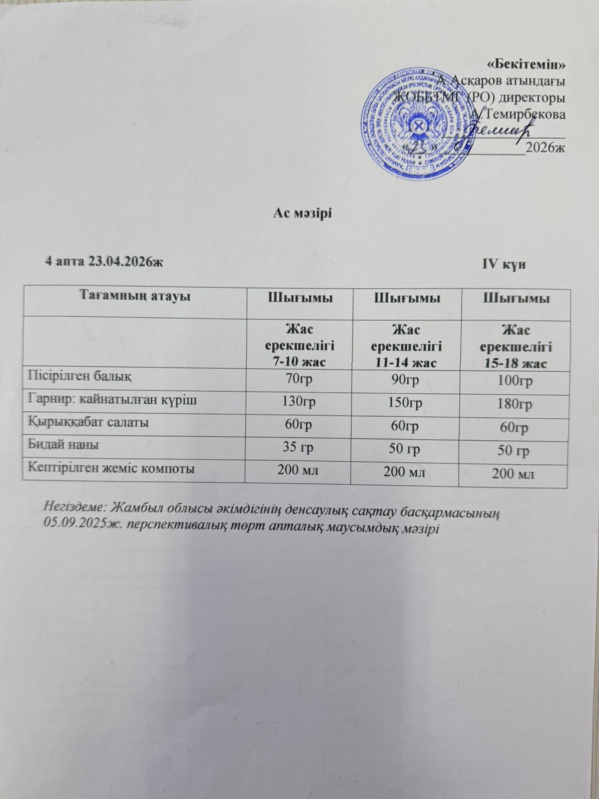 ас мәзірі