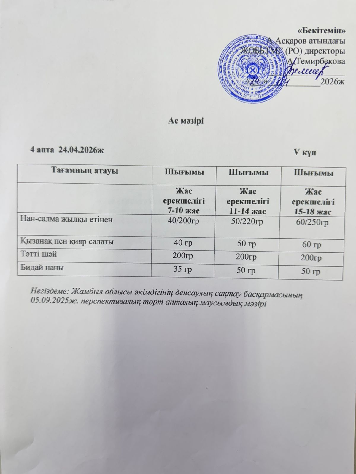 ас мәзірі